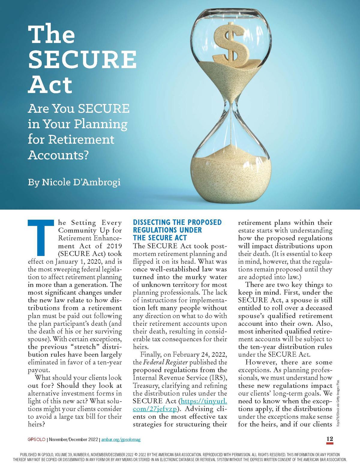 How SECURE Are Your Retirement Accounts?